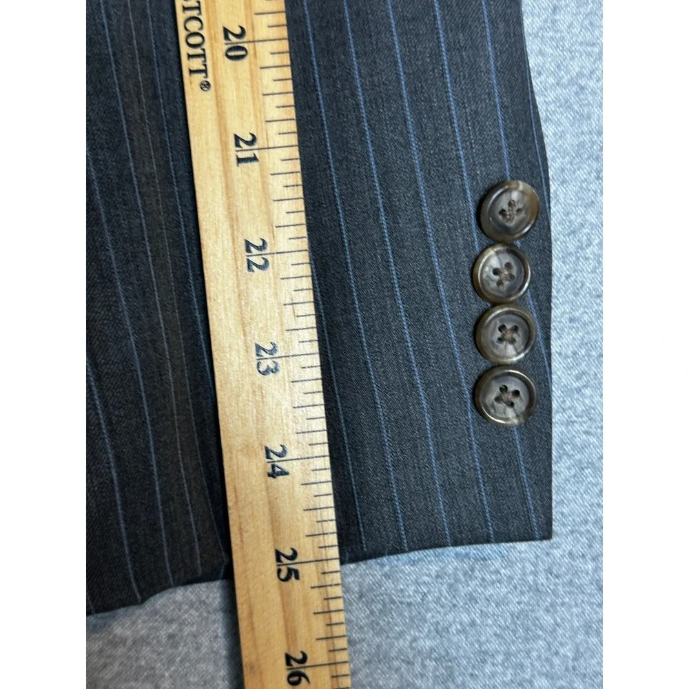 Brooks Brothers 346 Stretch Blazer 42R Charcoal Gray Pinstripe Wool Lycra